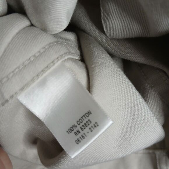 CJ Banks Khaki Canvas Shirt Jacket Button Front Long Slve Cotton Womens 3X - Picture 7 of 7